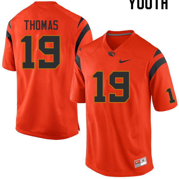 Youth #19 Skyler Thomas Oregon State Beavers College Football Jerseys Sale-Orange - Click Image to Close